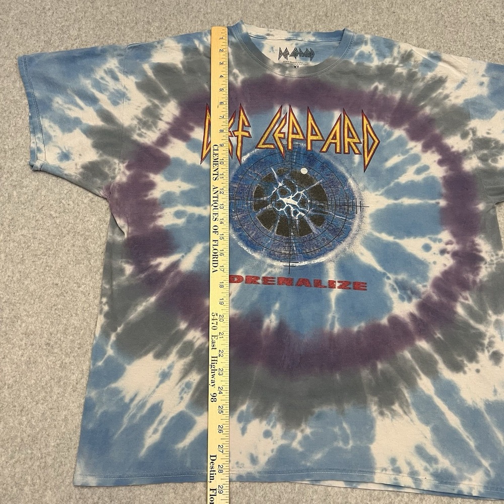 Def Leppard T Shirt Mens XL Graphic TieDye Adrenalize Thrashed Grunge Modern - Picture 8 of 9